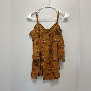 ARIAT XL Keep It Ranchy Smocked Cold Shoulder Top